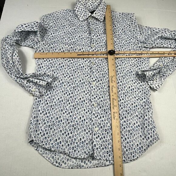 Saks Fifth Avenue Mens Button Front Shirt Oval Print Work Long Sleeve Top SMALL - Picture 5 of 10